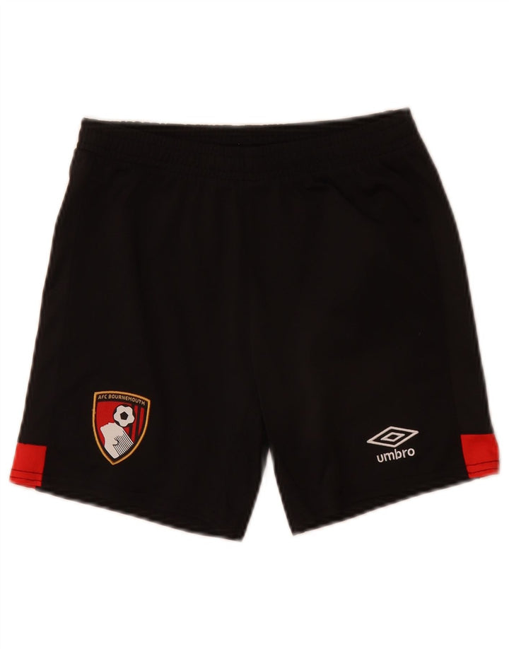 Shorts esportivos gráficos Umbro para meninos 7-8 anos pequeno preto colorblock poliéster