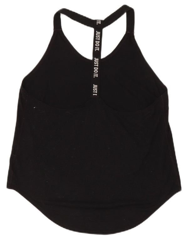 Nike Womens Dri Fit Loose Graphic Vest Top UK 14 Médio Preto Poliéster