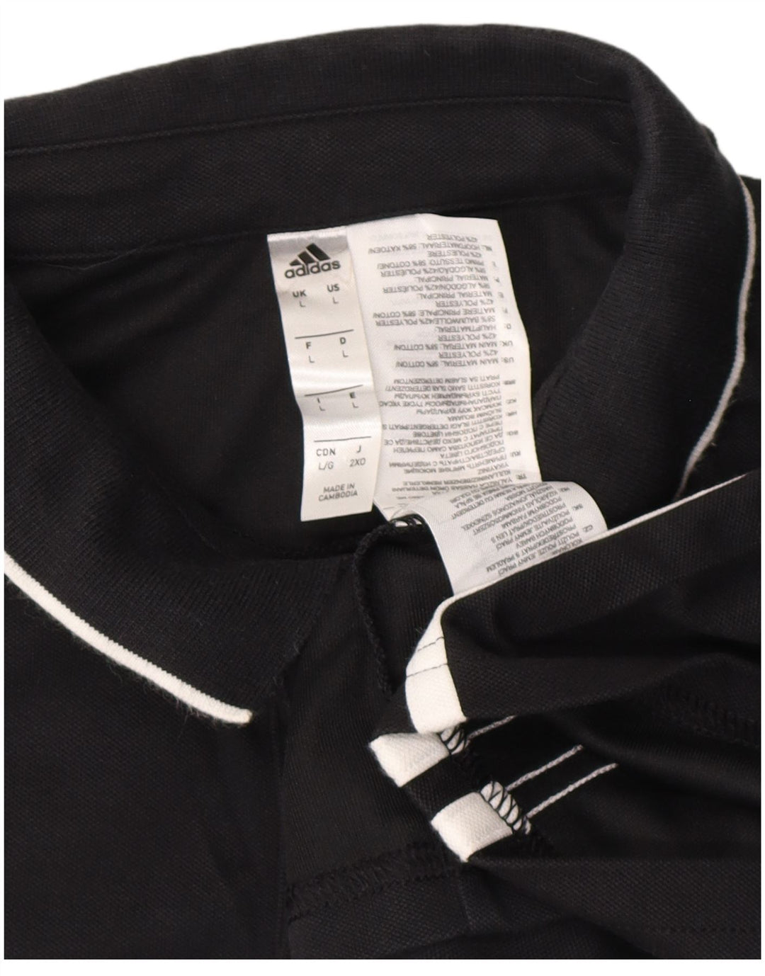 Camisa polo masculina ADIDAS Aeroready grande algodão preto