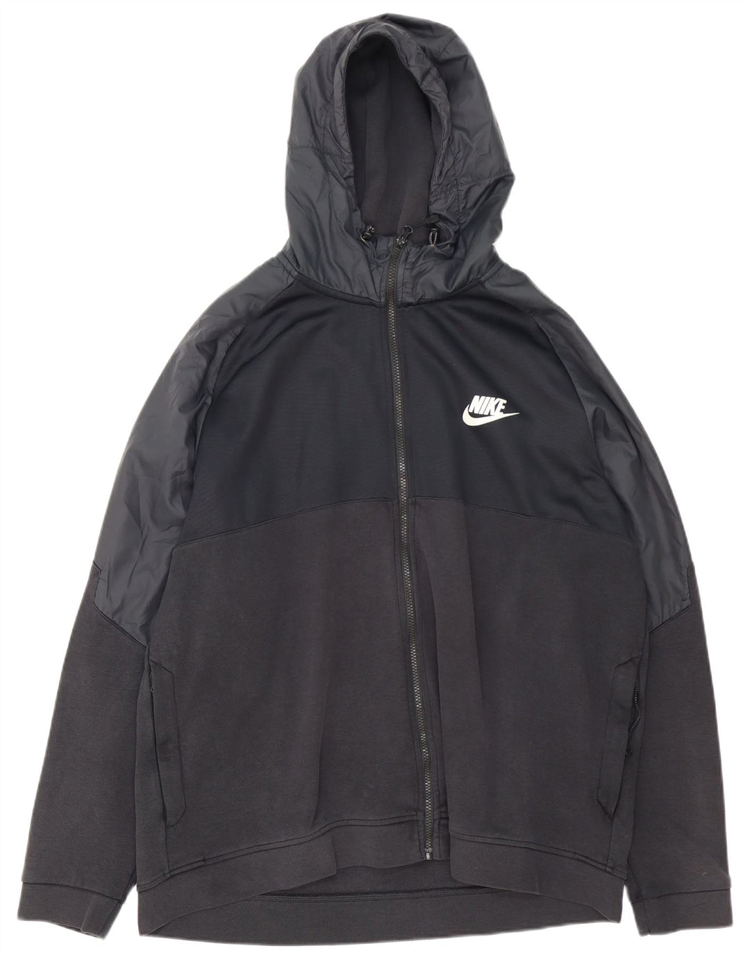 Suéter Nike masculino com capuz e zíper 2XL algodão preto