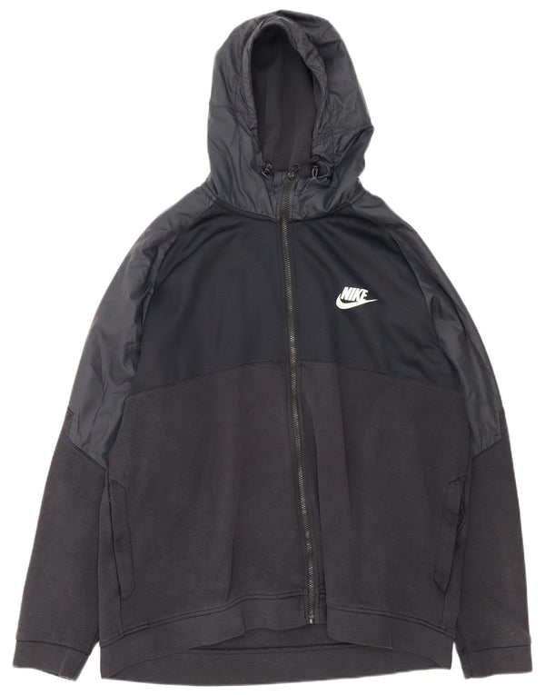 Suéter Nike masculino com capuz e zíper 2XL algodão preto