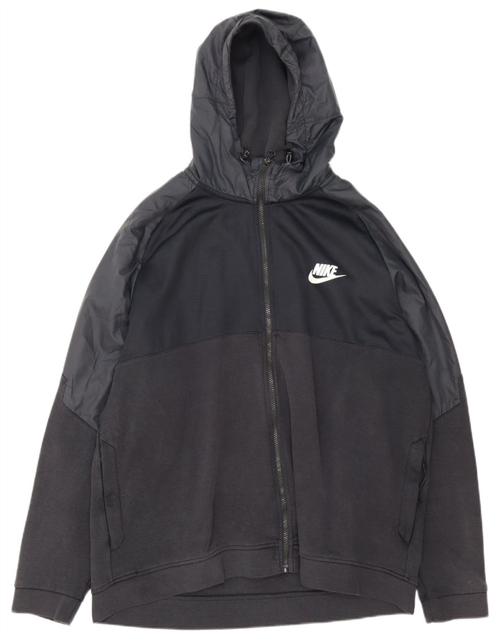 Suéter Nike masculino com capuz e zíper 2XL algodão preto