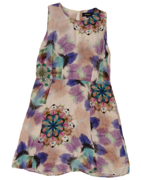 DESIGUAL Womens Sleeveless A-Line Dress IT 44 Medium Multicoloured Floral