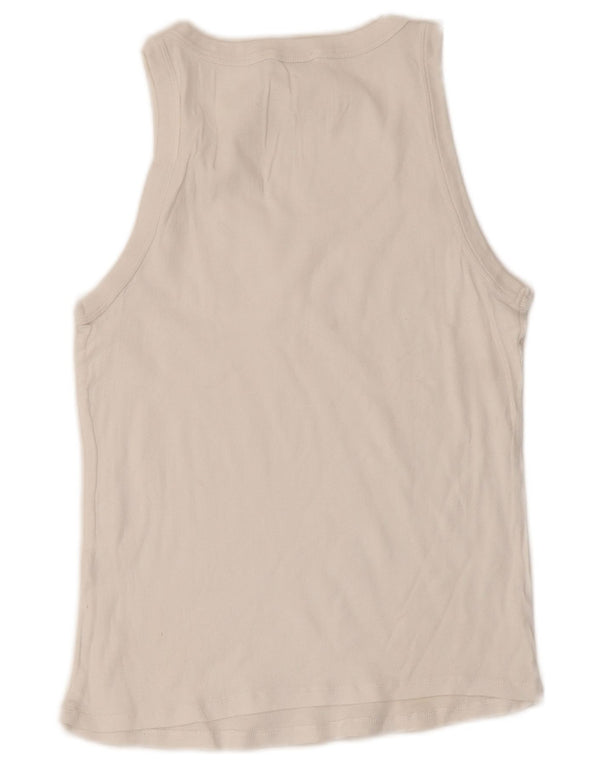 Zara Womens Vest Top UK 12 Médio Branco