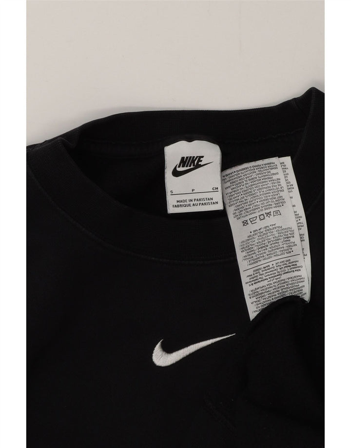 NIKE Mens Loose Fit Moletom Jumper Pequeno Algodão Preto
