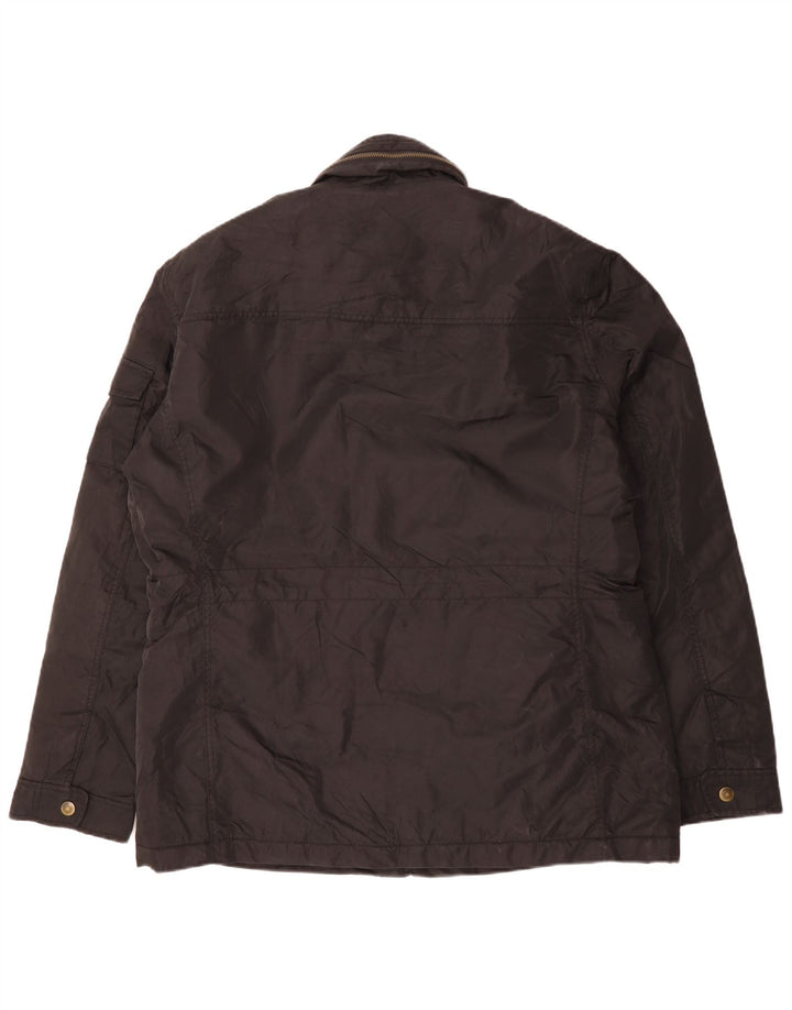 Jaqueta utilitária masculina Esprit com capuz UK 44 2XL poliéster preto