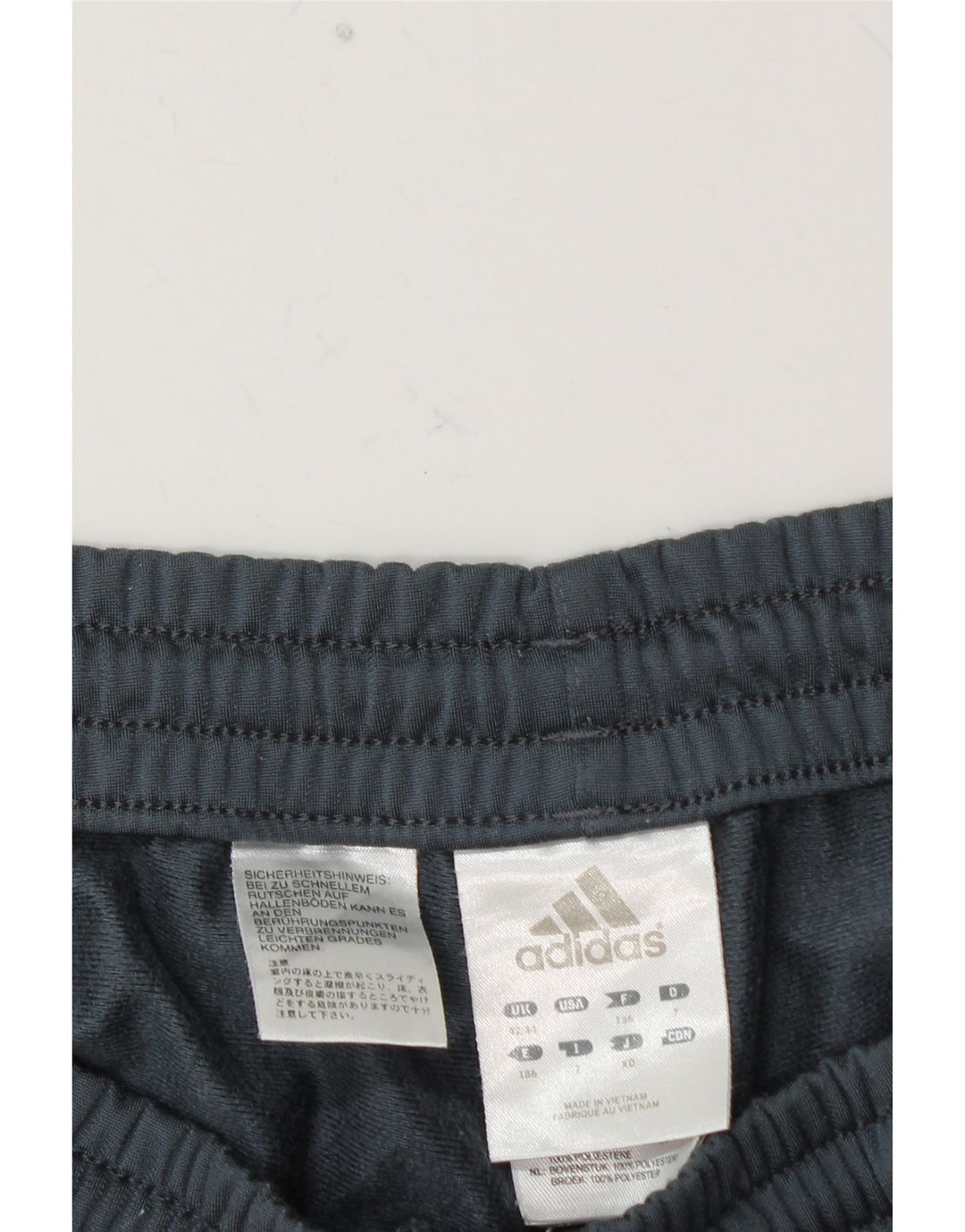 Calça de treino masculina ADIDAS UK 42/44 grande azul colorblock poliéster
