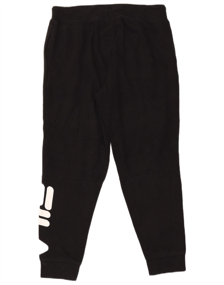 Calça de treino masculina Fila Graphic Joggers médio algodão preto