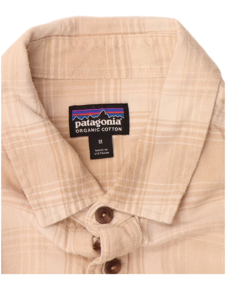 Camisa masculina de flanela PATAGONIA xadrez bege médio