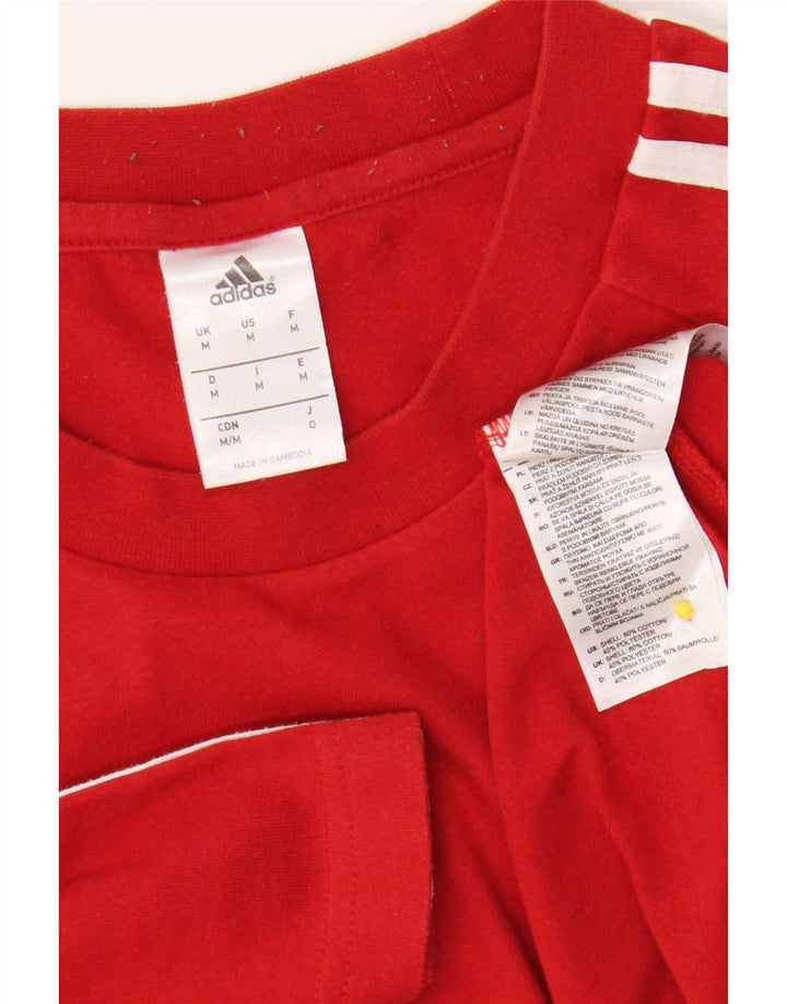 Adidas Mens Graphic T-Shirt Top Médio Vermelho Colorblock Algodão
