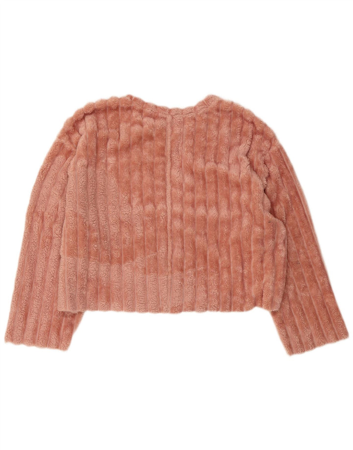 Zara Womens Crop Oversized Sweatshirt Jumper Reino Unido 16 Grande Poliéster Rosa