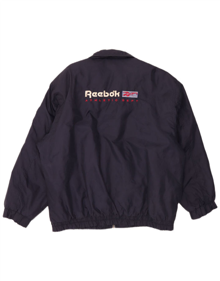 Jaqueta Reebok Graphic Bomber Masculina UK 42 XL Azul Marinho Nylon