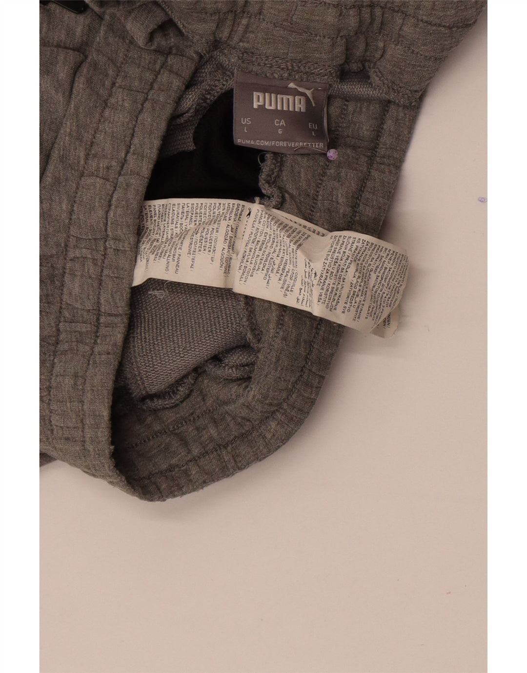 Shorts esportivos masculinos Puma grandes cinza colorblock algodão