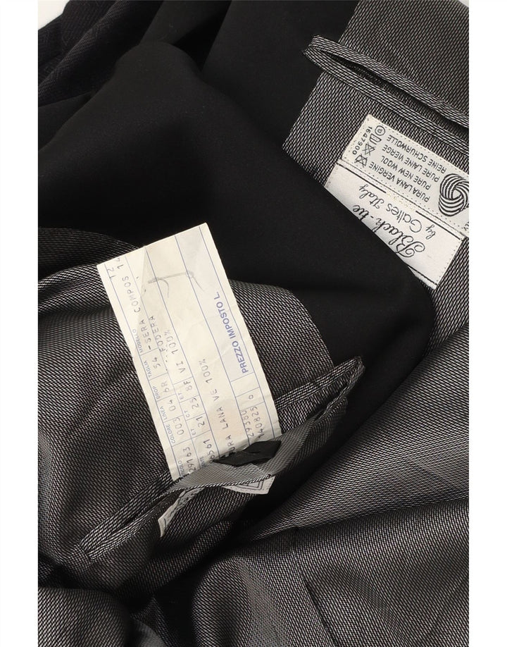 Jaqueta blazer masculina vintage com 1 botão IT 54 2XL lã virgem listrada azul marinho