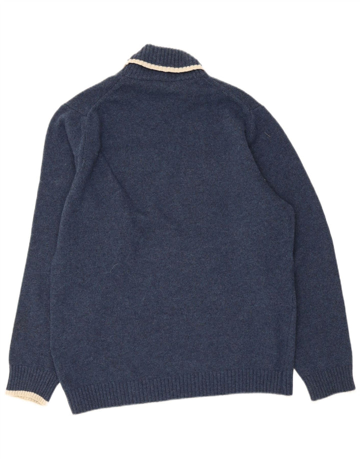 Suéter masculino Sergio Tacchini com gola redonda, grande lã azul marinho