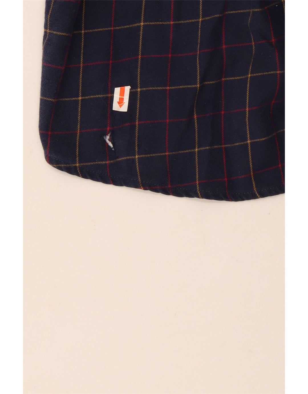 Camisa masculina Barbour de flanela sob medida, algodão xadrez médio azul marinho