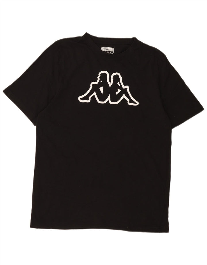 Camiseta gráfica masculina KAPPA Top grande de algodão preto