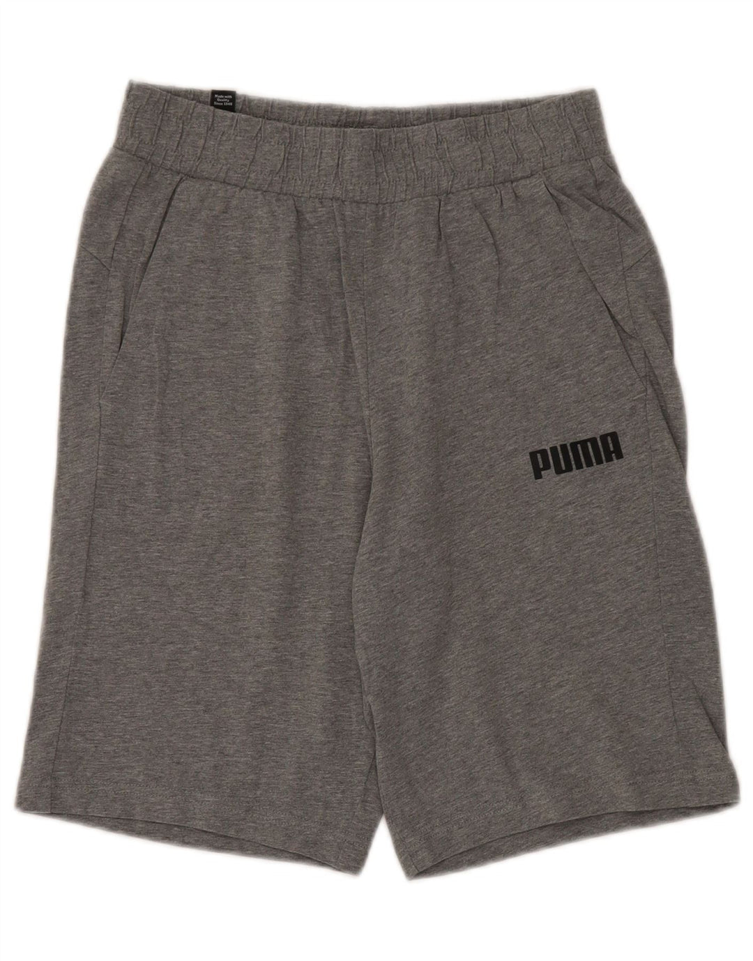 Shorts esportivos masculinos Puma pequeno algodão manchado cinza