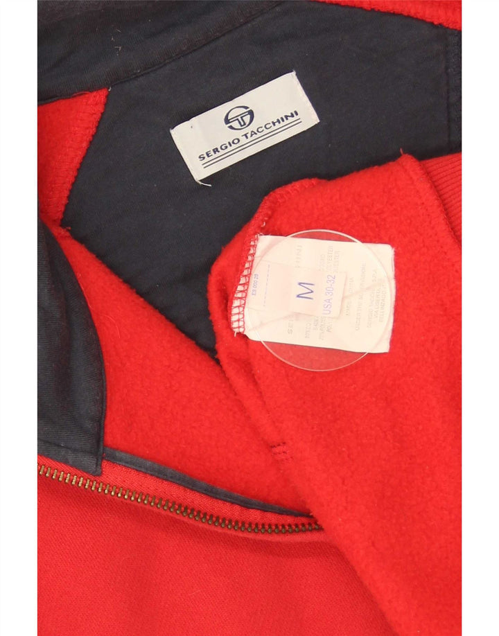 Sergio Tacchini Womens Tracksuit Top Jacket UK 14 Médio Algodão Vermelho