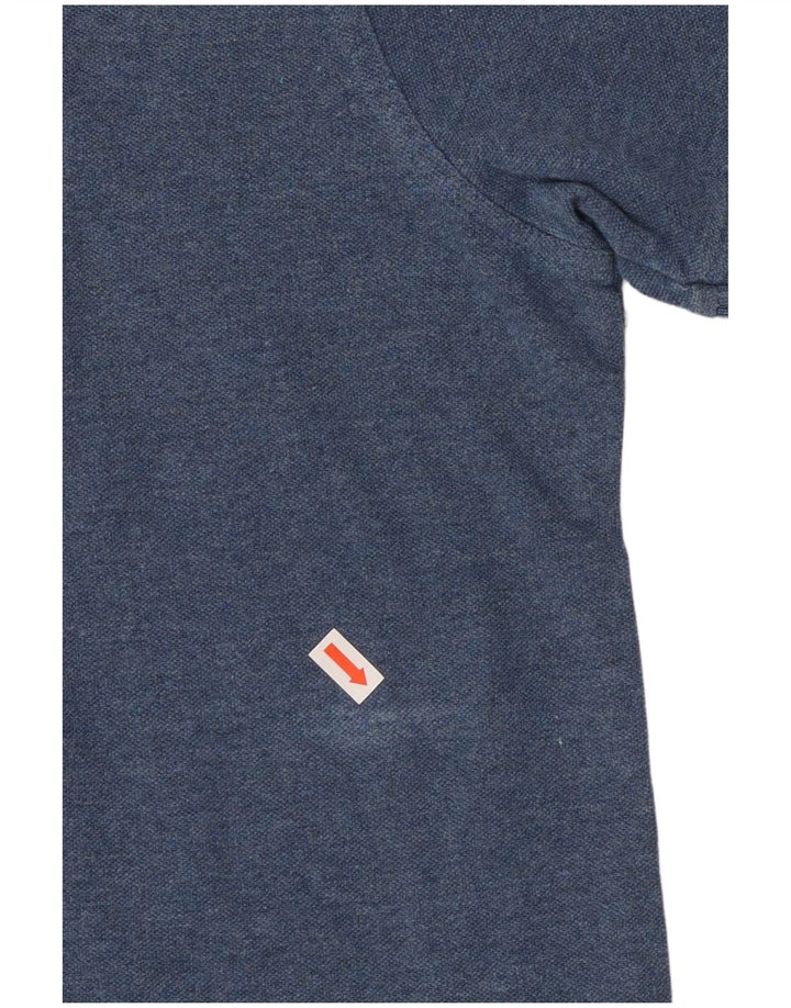 CREW CLOTHING Camisa polo masculina grande algodão azul