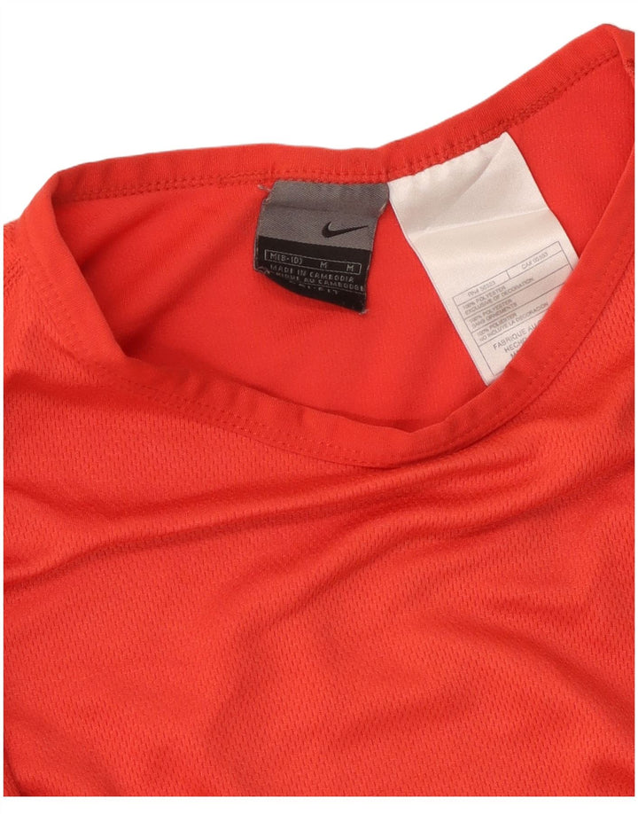 Top cropped feminino NIKE manga comprida US 8/10 poliéster vermelho médio