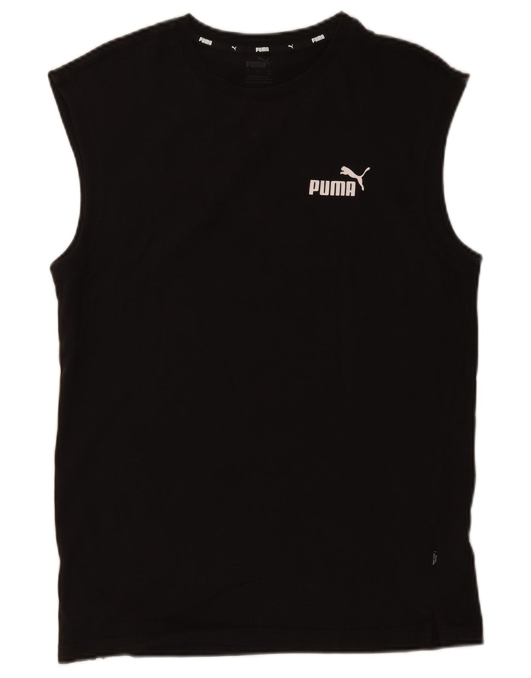 Puma Mens Colete Top Pequeno Algodão Preto