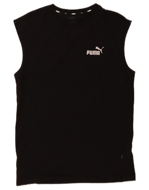Puma Mens Colete Top Pequeno Algodão Preto