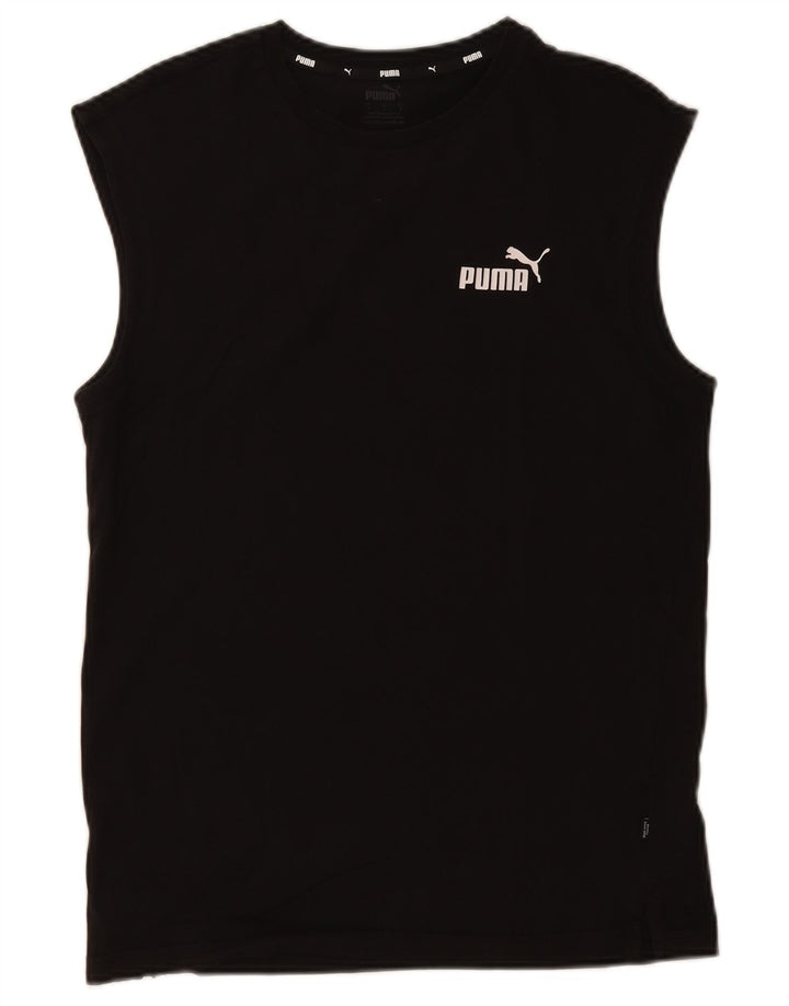 Puma Mens Colete Top Pequeno Algodão Preto