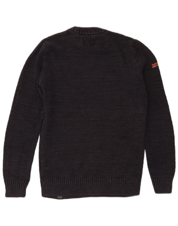 Suéter masculino Superdry com gola redonda, pequeno algodão azul marinho