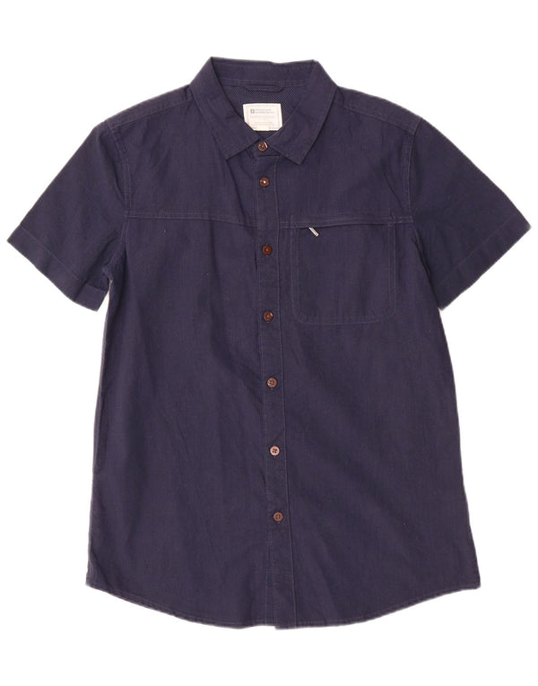 Camisa masculina de manga curta Mountain Warehouse pequena algodão azul marinho
