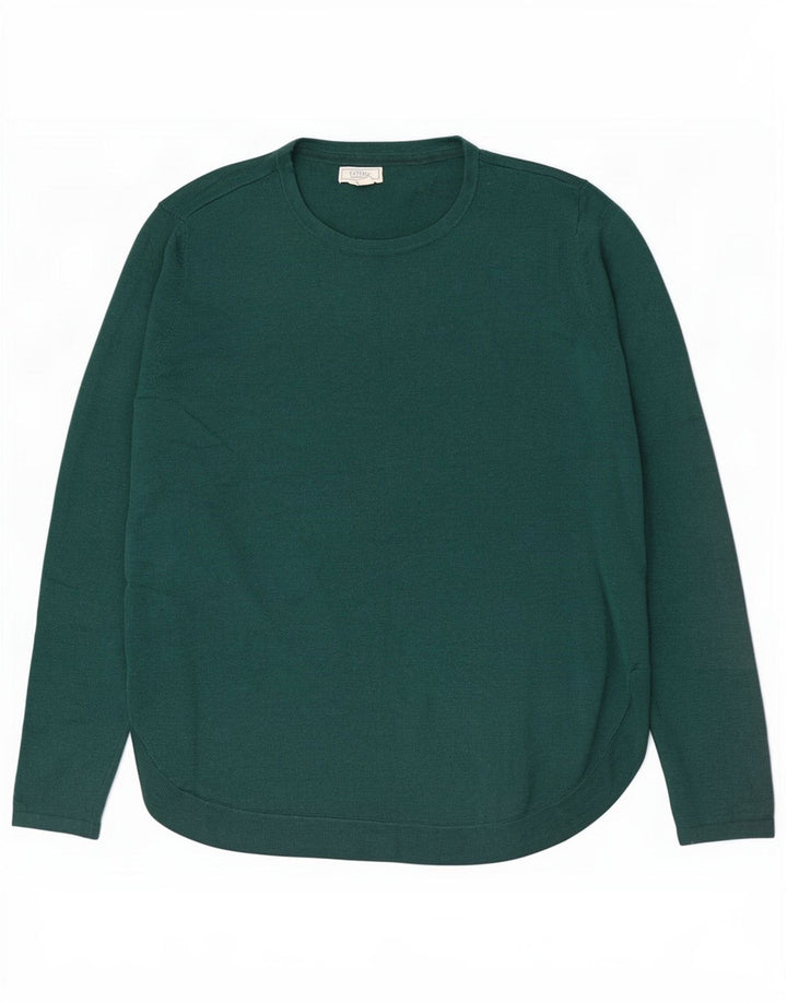 Suéter feminino Fat Face com gola redonda e poliéster verde médio UK 12