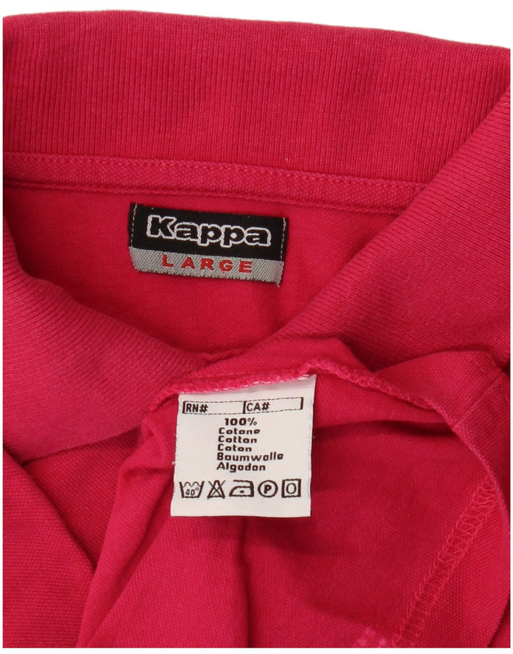 Camisa polo masculina Kappa grande algodão rosa