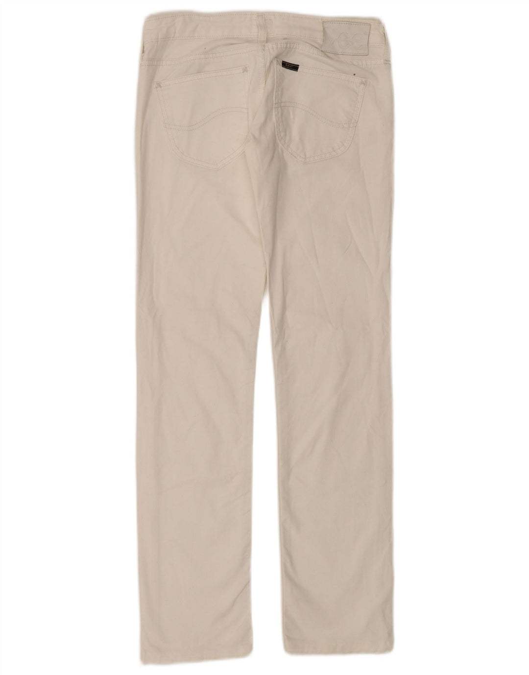 Jeans retos femininos LEE W26 L33 algodão branco