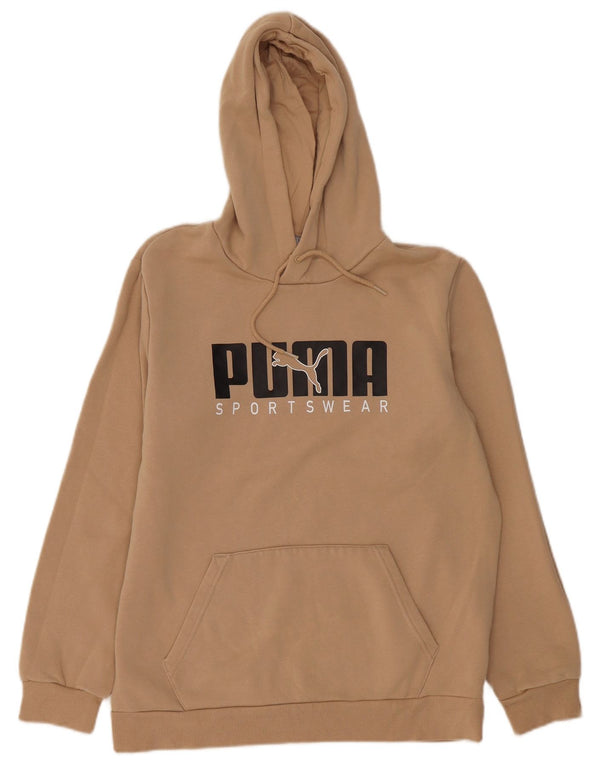 PUMA Mens Graphic Hoodie Jumper Médio Algodão Bege