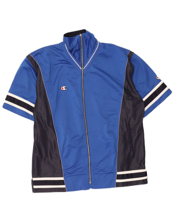 Jaqueta masculina Champion de manga curta com estampa gráfica XL azul colorblock