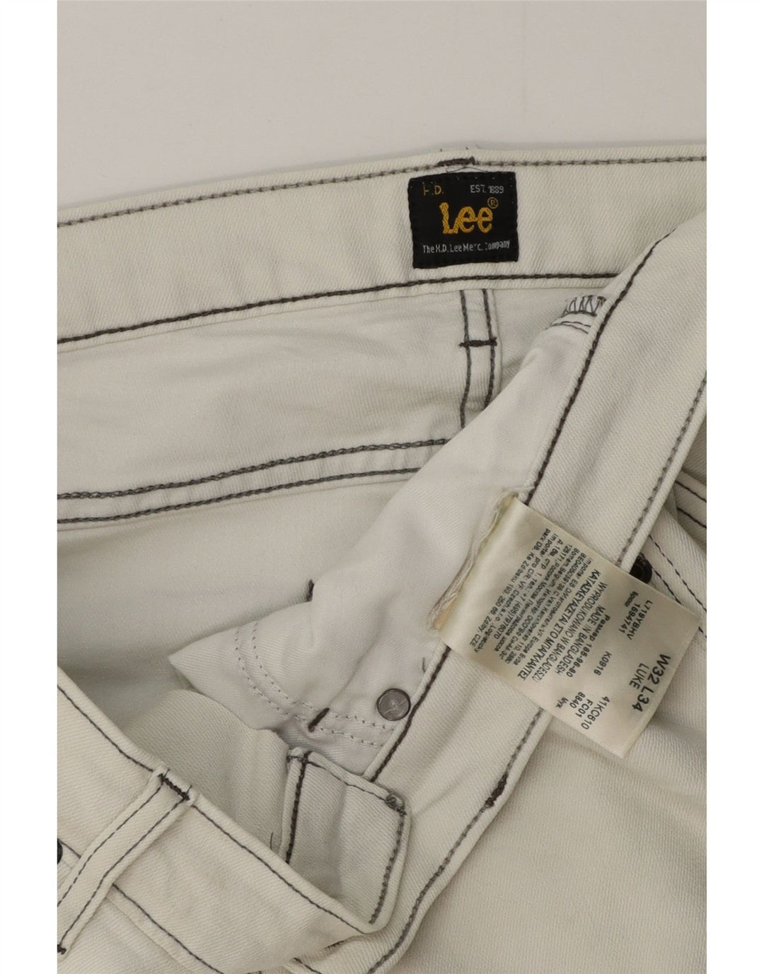 Lee Mens Jeans Slim W32 L29 Branco