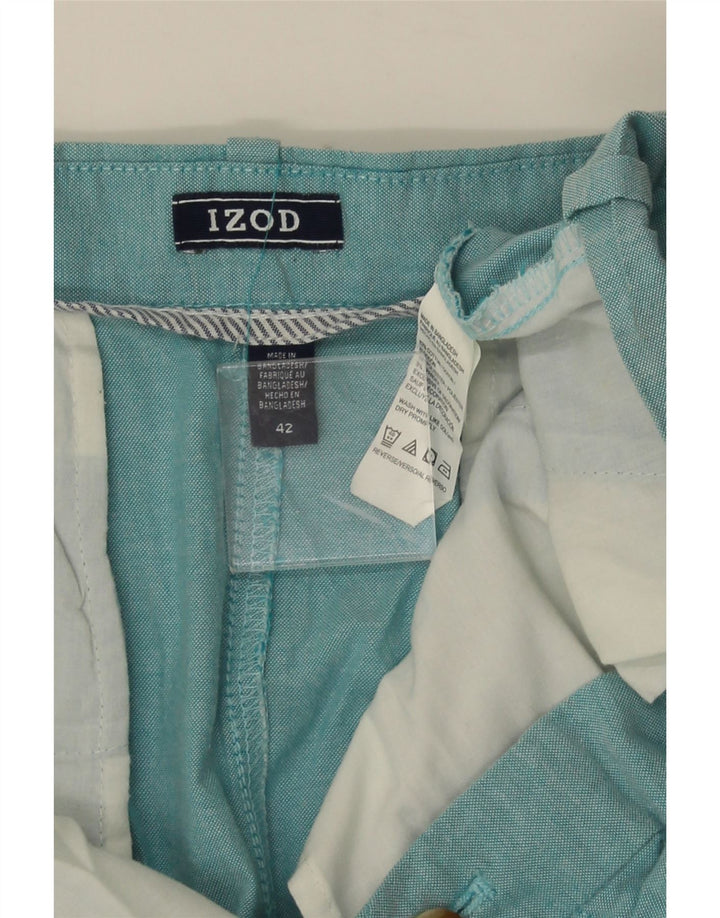 IZOD Mens Chino Shorts W42 2XL Algodão Azul