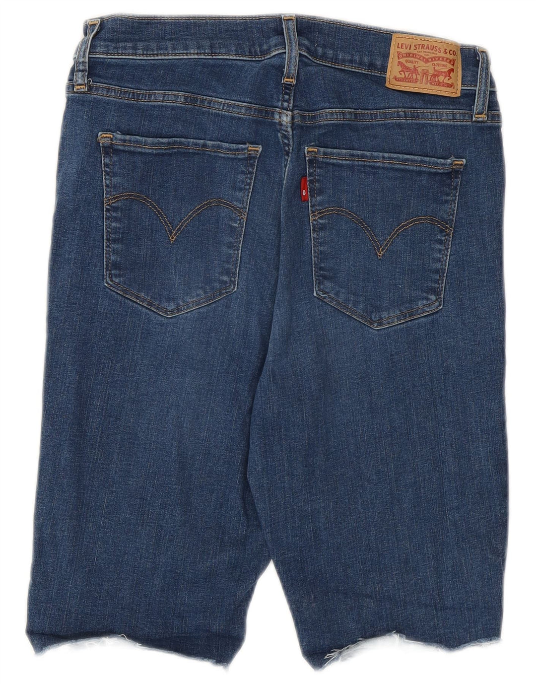Shorts jeans feminino Levi's 720 de cintura alta W29 algodão azul médio