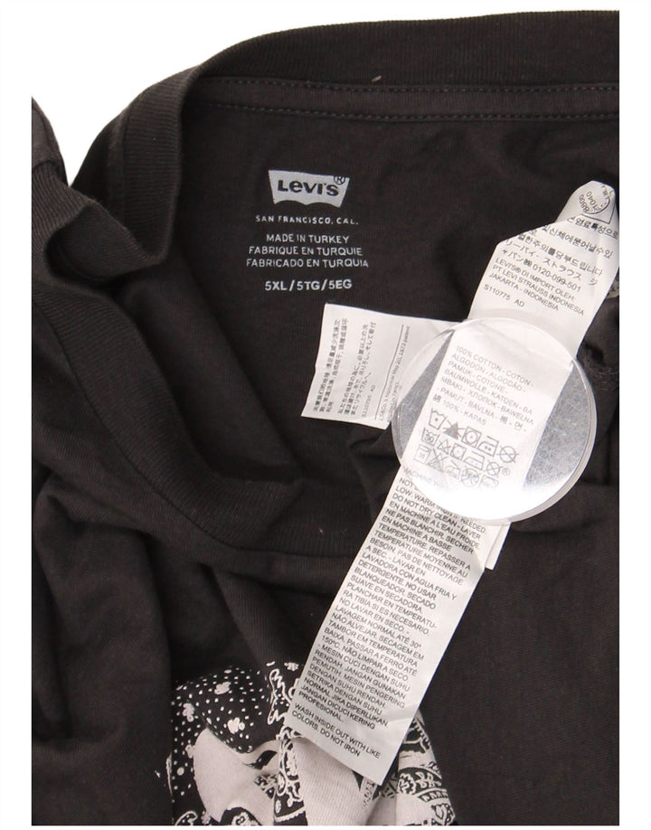 Camiseta gráfica masculina Levi's Top 5XL algodão preto