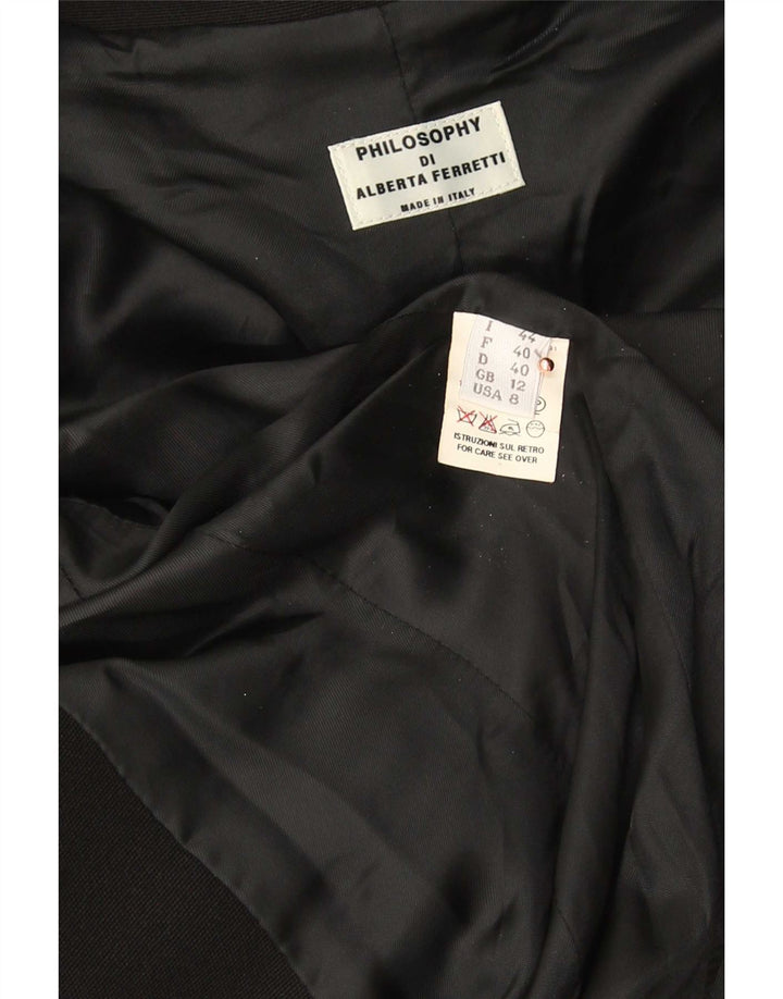 Sobretudo feminino Philosophy Di Alberta Ferretti UK 12 médio preto