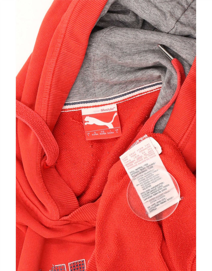 Puma masculino gráfico moletom com capuz grande algodão vermelho