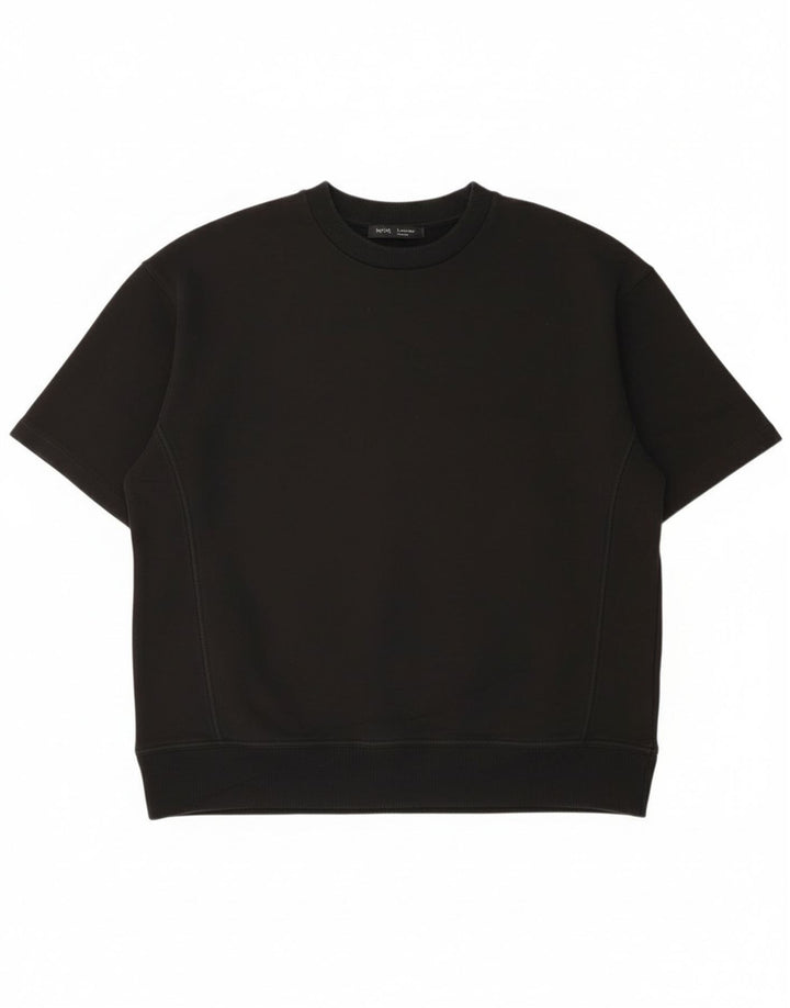 Camiseta masculina Zara Top pequeno algodão preto