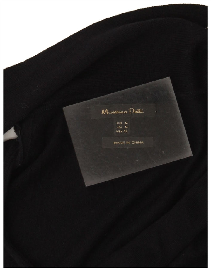 Suéter feminino Massimo Dutti com gola xale Reino Unido 12 médio azul marinho