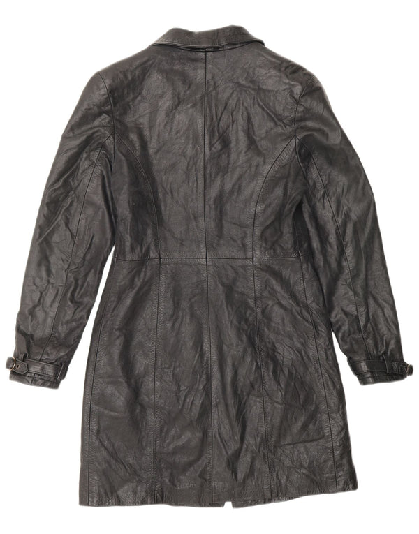 Casaco de couro feminino Vimapel UK 10 pequeno preto clássico