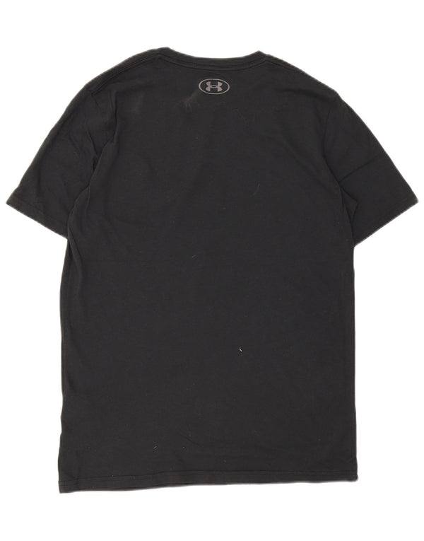 Under Armour Camiseta masculina gráfica top pequeno algodão preto