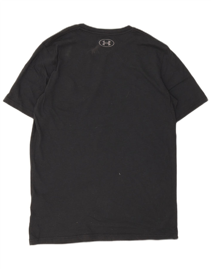 Under Armour Camiseta masculina gráfica top pequeno algodão preto