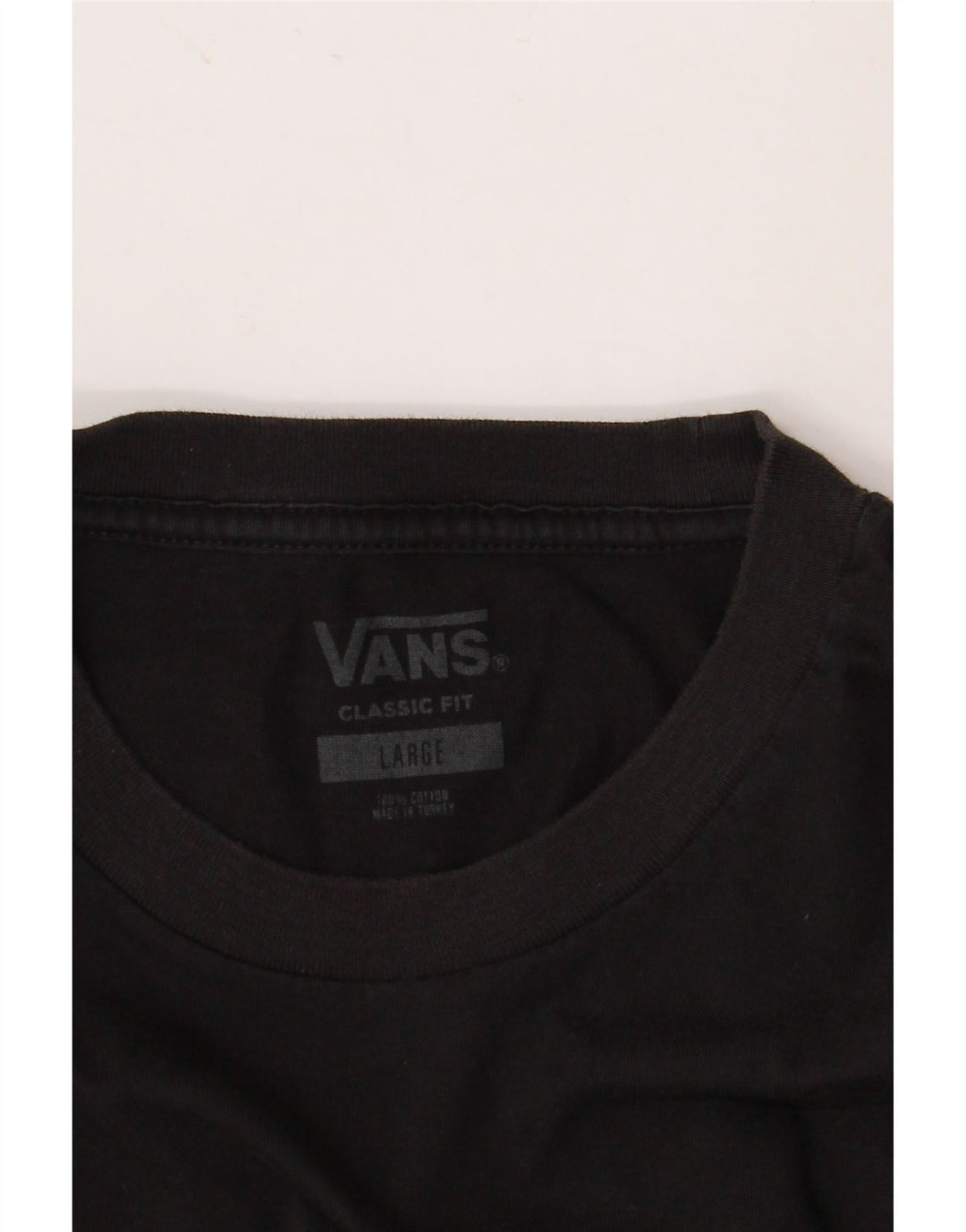 VANS Mens Classic Fit Top Manga Longa Grande Algodão Preto