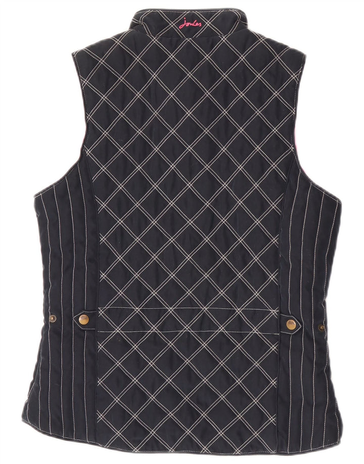Gilet feminino acolchoado Joules UK 10 pequeno azul marinho argyle/poliéster diamante