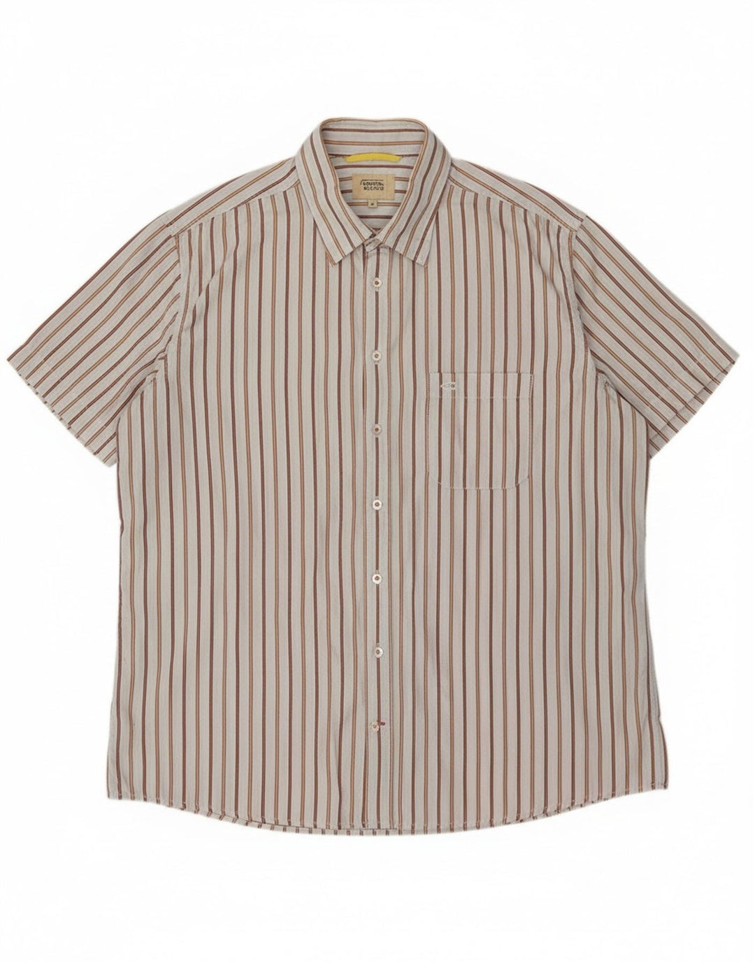 Camel Active Camisa masculina de manga curta XL algodão listrado azul