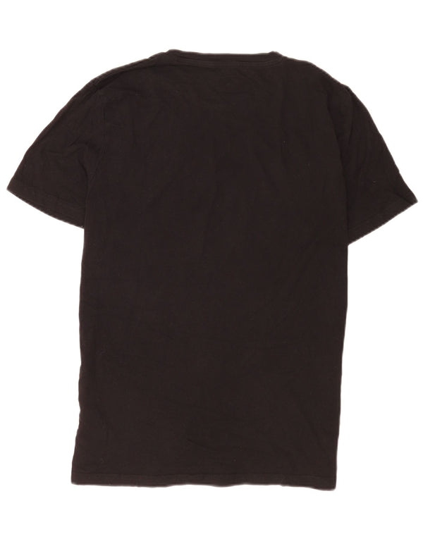 Camiseta gráfica masculina Jack & Jones Top médio algodão preto